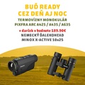 Vybrané termovízne monokuláre Pixfra (Dahua) Arc + 🇩🇪 ďalekohľad Minox X-active 10x25 v hodnote 189.90€ ako darček! Akciové sety nájdete v linku v našej BIO 🔥Arc A425 🌗 25 mm šošovka / senzor 384x288 / displej 1440×1080 px / NETD < 30 mK / detekcia 1300 mArc A435 🌗 35 mm šošovka / senzor 384x288 / displej 1440×1080 px / NETD < 30 mK / detekcia 1800 mArc A635 🌗 35 mm šošovka / senzor 640x512 / displej 1440×1080 px / NETD < 30 mK / detekcia 1800 mX-active 10x25 🦌 zväčšenie 10x / zorné pole 105 m (na 1000m) / hmotnosť 325 g / rozmer 113x114x35 mm